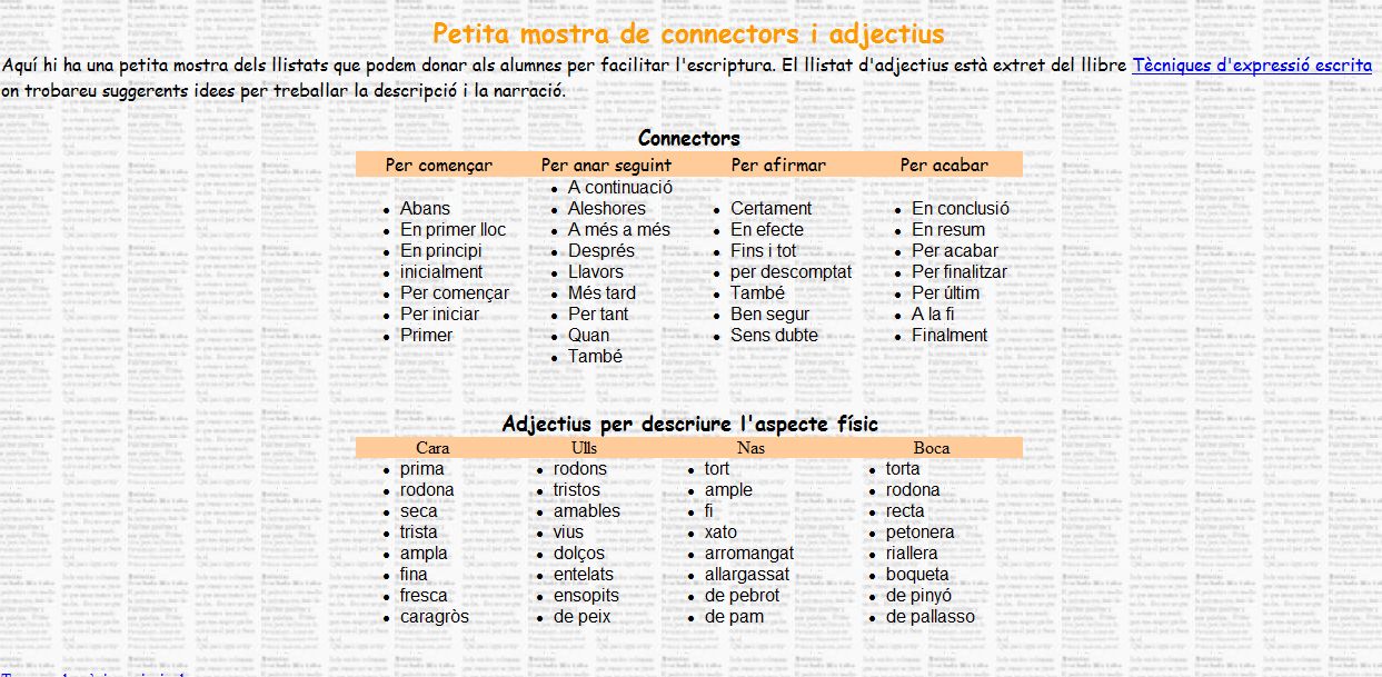 Connectors i adjectius | Recurso educativo 34701