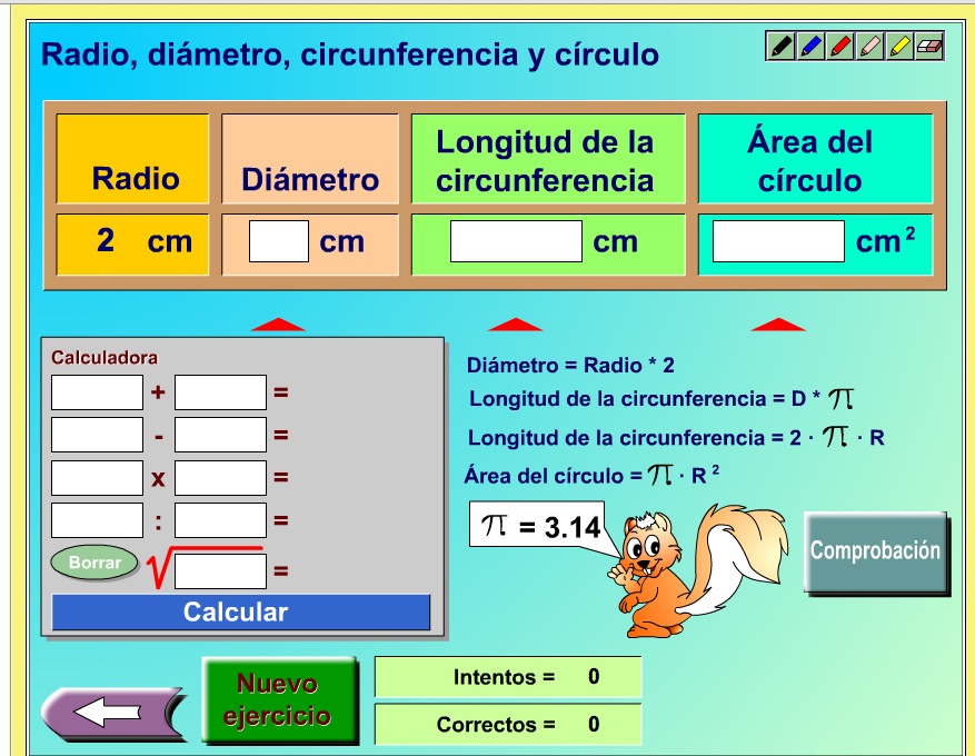 Radio, diámetro, circunferencia y círculo | Recurso educativo 37314