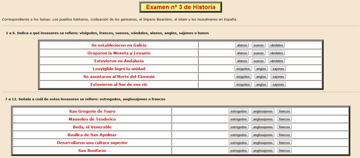 Examen de Historia (3) | Recurso educativo 37680
