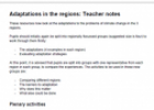 Adaptations in the regions: Teacher notes | Recurso educativo 77534