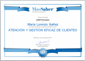 Curso de Atención y gestión eficaz de clientes | MasSaber | Recurso educativo 114098