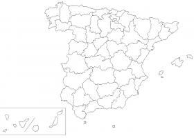 Blank map: provinces of Spain | Recurso educativo 776288